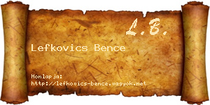 Lefkovics Bence névjegykártya