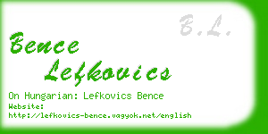 bence lefkovics business card